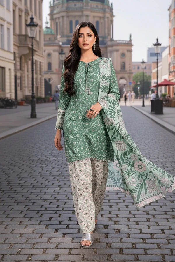 Printed - 3 Pc Khaddar Suit