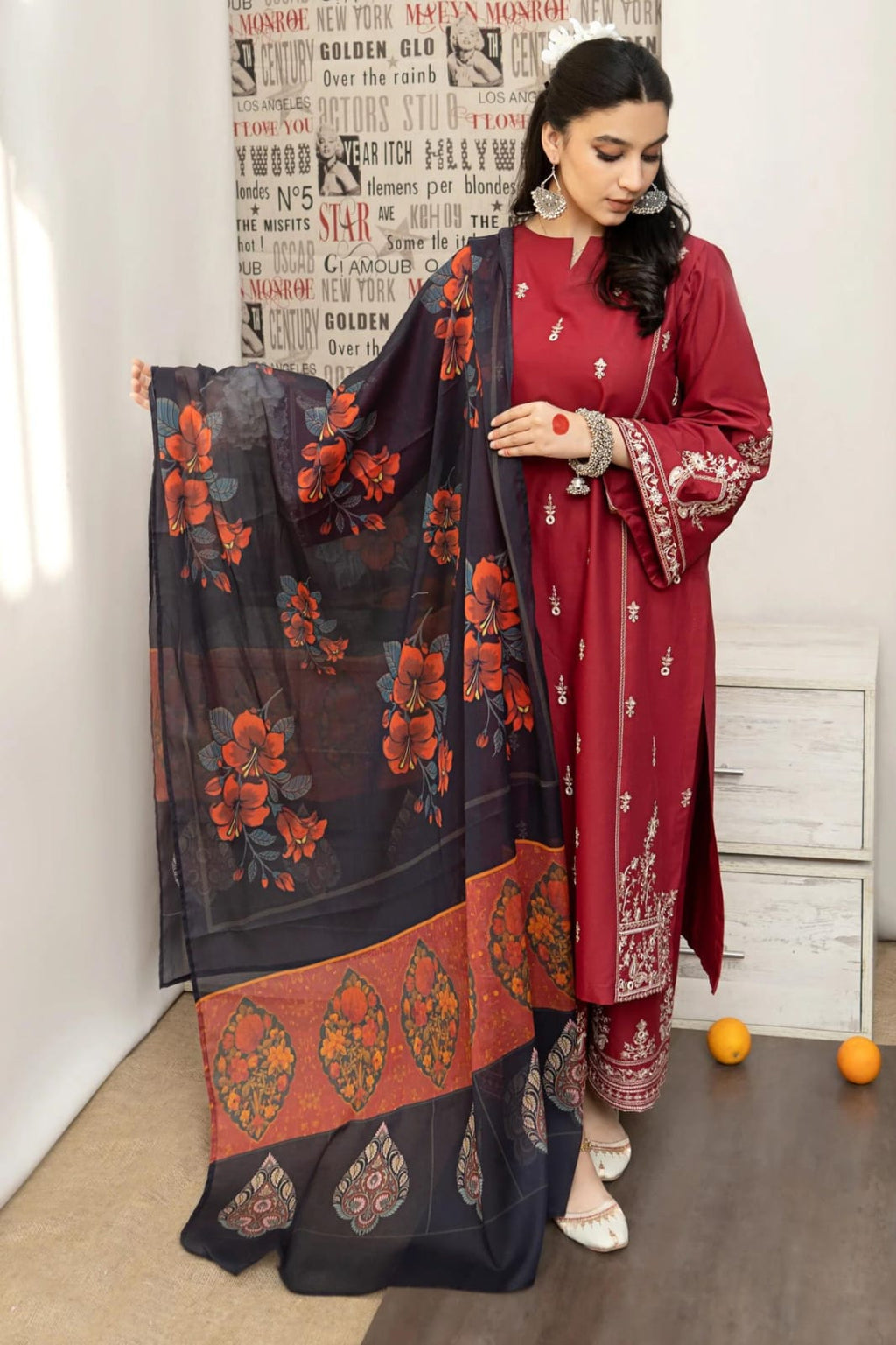 URGE Summer Collection 2026 – 3PC Lawn Suit | Heavy Embroidered Front & Sleeves with Printed Dupatta
