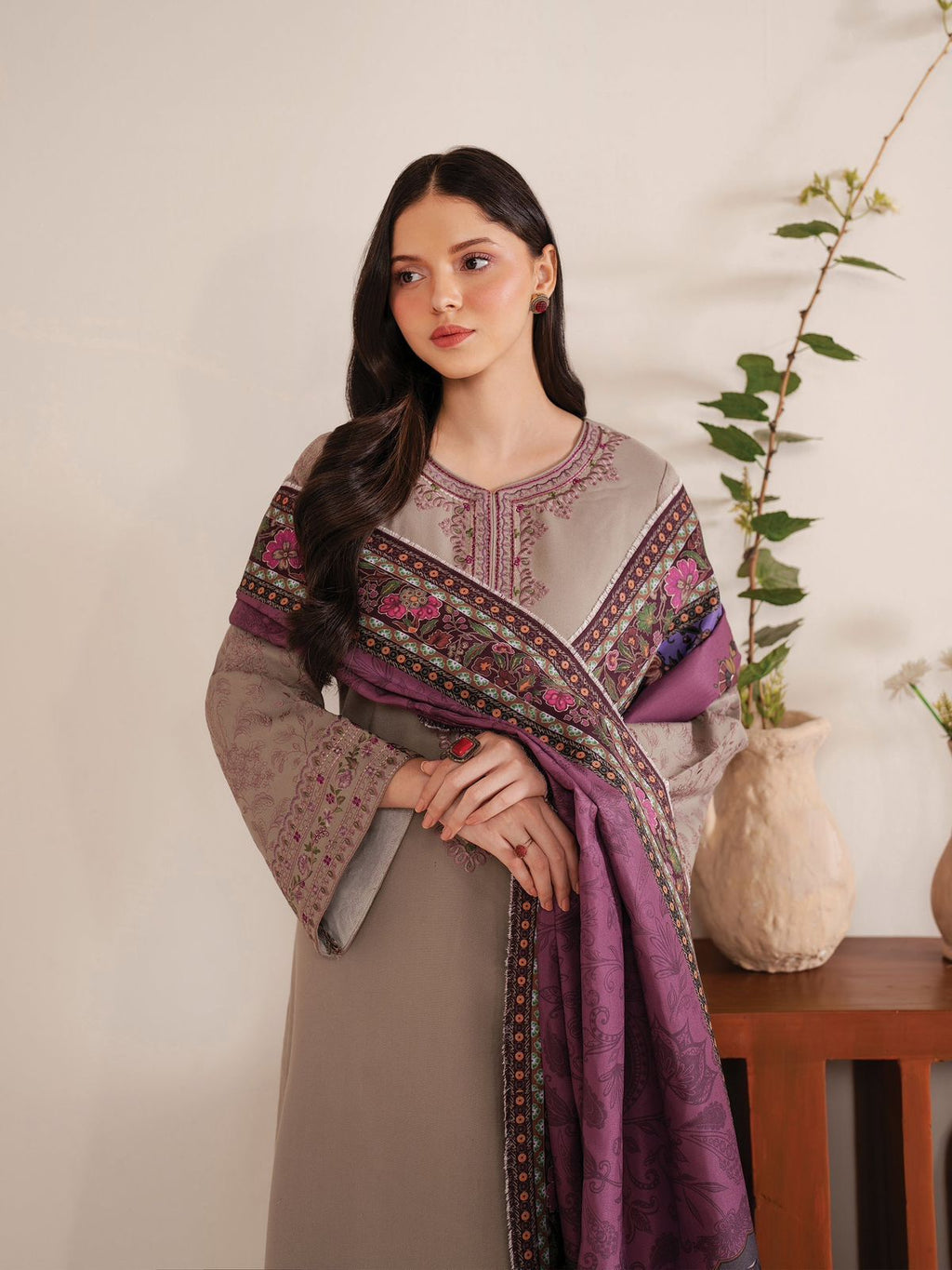 GARNET Summer Hit Code 2026 – 3PC Lawn Suit | Embroidered Neck & Sleeves with Printed Dupatta