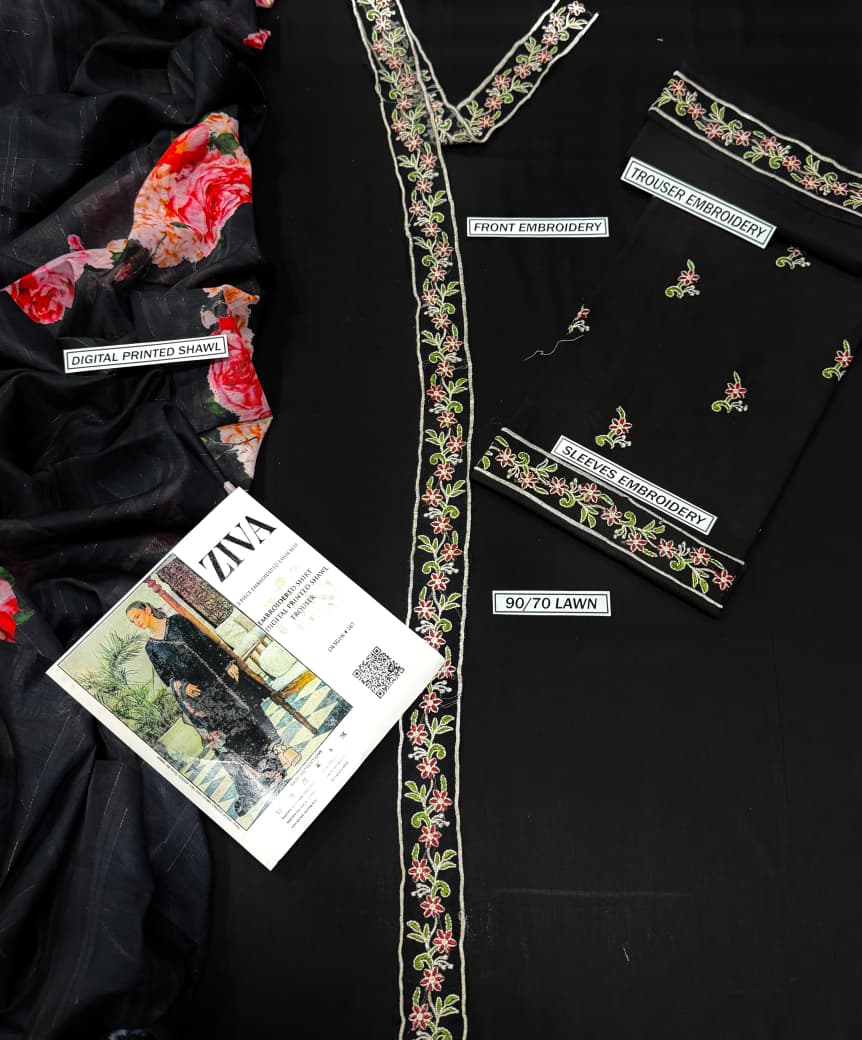 Urge Summer Collection – Pure Lawn 3PC Heavy Embroidered Suit