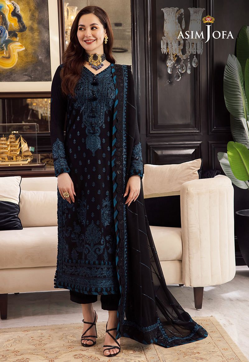 Asim Jofa 4023 – Premium Airjet Lawn 3PC Heavy Embroidered Suit (Summer Collection)