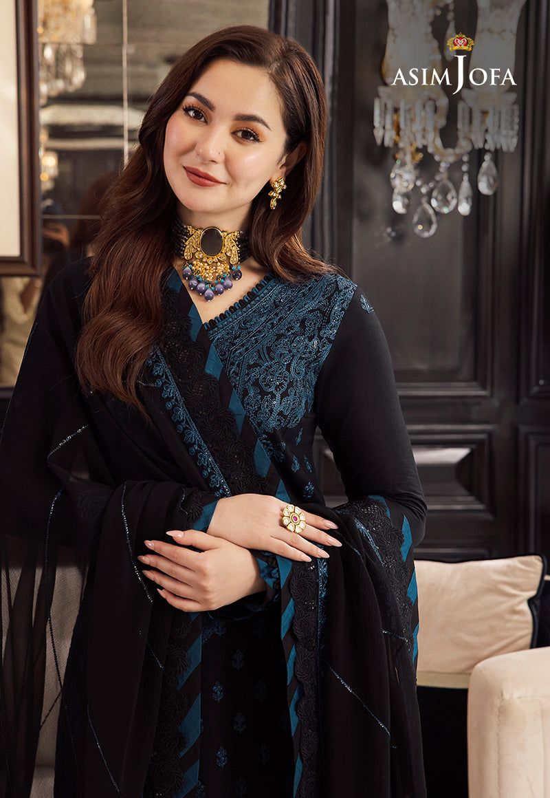 Asim Jofa 4023 – Premium Airjet Lawn 3PC Heavy Embroidered Suit (Summer Collection)