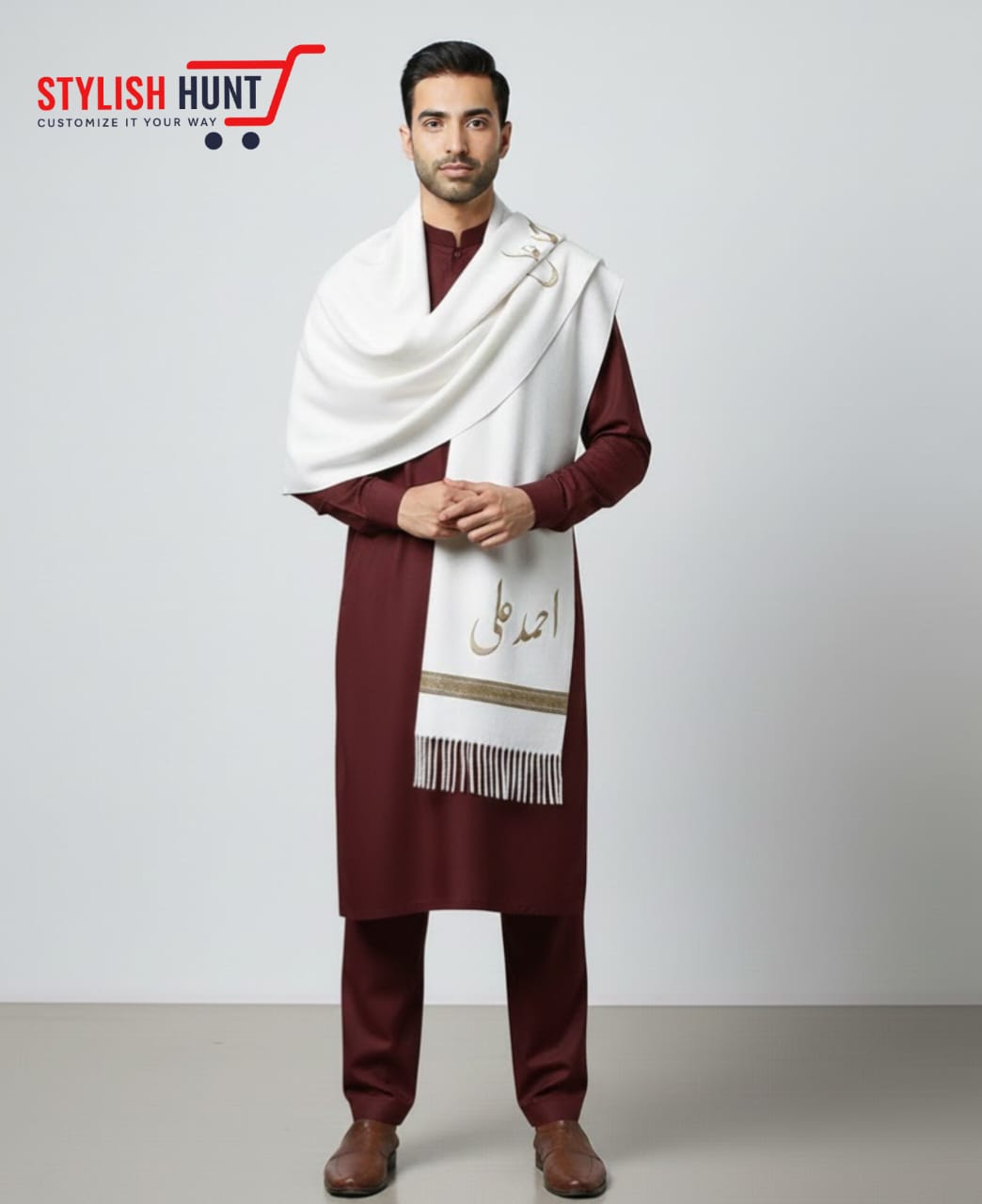 J. Name Printed Mardana Shawls